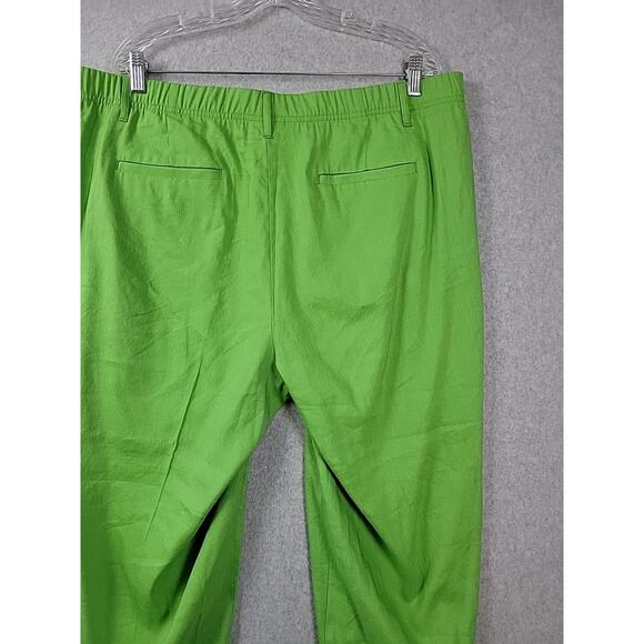 J. Jill Linen Rayon Stretch Waist Kelly Green Loose Beachy Pants Women's Plus 2X - Picture 6 of 11